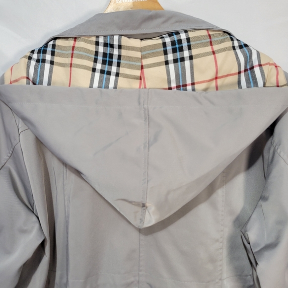 Saphirose Windbreaker Anorak Gray Long Hooded Rain Lightweight Spring Jacket - Picture 11 of 11